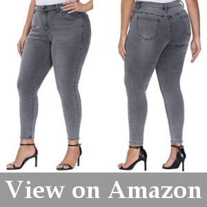high-waist skinny jeans for big women